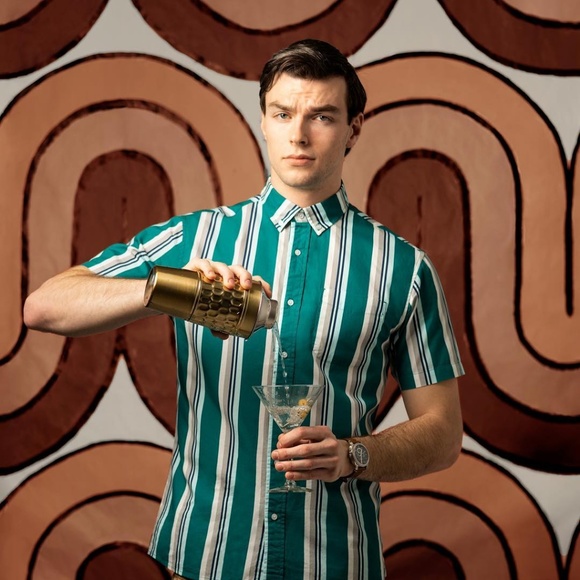 Retro Stripe Printed Short Sleeve Shirt - Picture 3 of 6